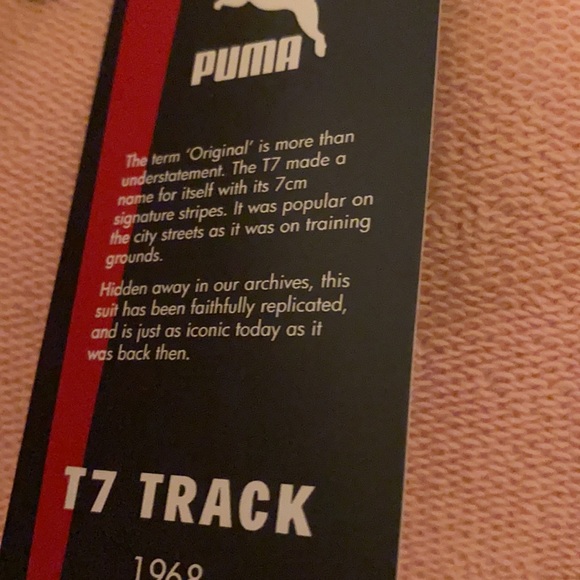 NWT Puma track jacket with zipper pink sand & white in color men size Large - Picture 9 of 10